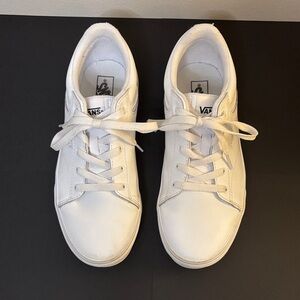 Vans White Lace-Up Seldan Sneakers, Size Girls 6